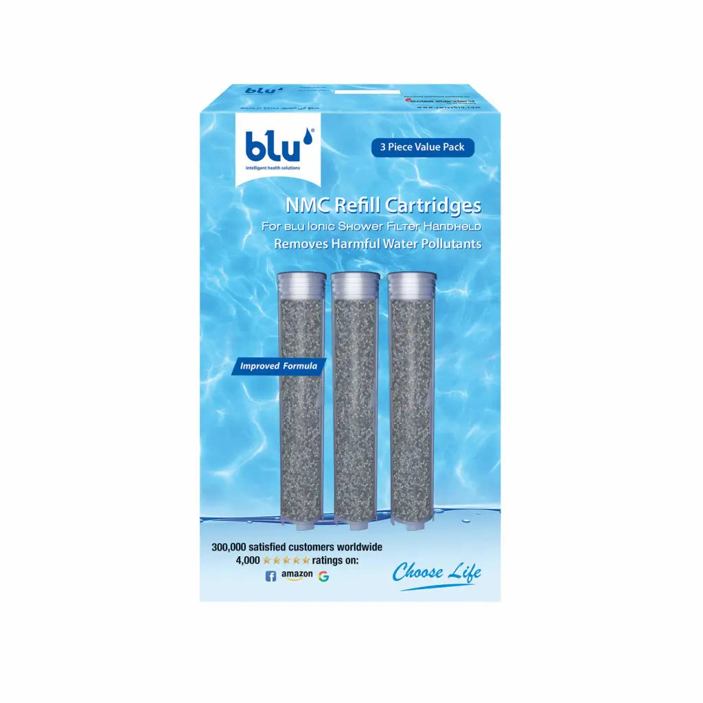 NMC filter cartridge for blu Ionic Shower Filter Handheld 3-pack box