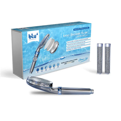 blu Ionic Shower Filter Handheld Original Chrome box